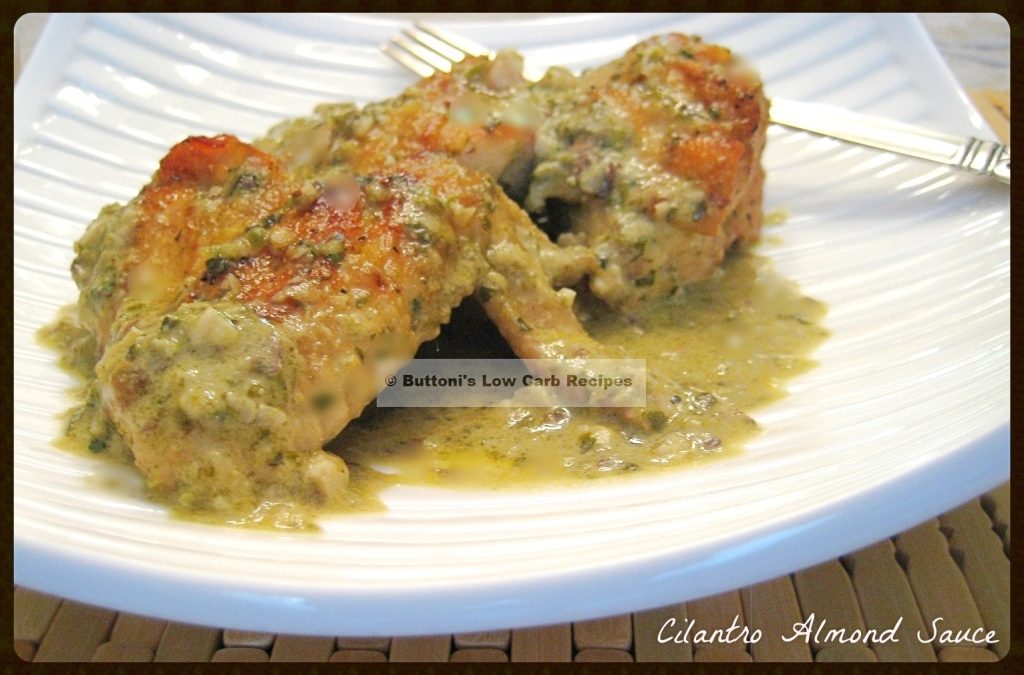 Braised Chicken in Cilantro-Almond Sauce