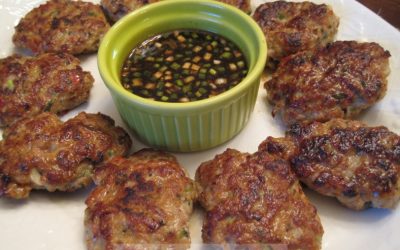Asian Pork Patties with Dipping Sauce (dumplings optional)