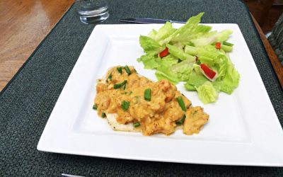 Flounder with Cajun Crawfish Topping